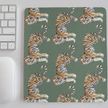 Mousepad Padrão Selvagem de Tigres Tropicais Modernos<br><div class="desc">Padrão Selvagem de Tigres Tropicais Modernos</div>