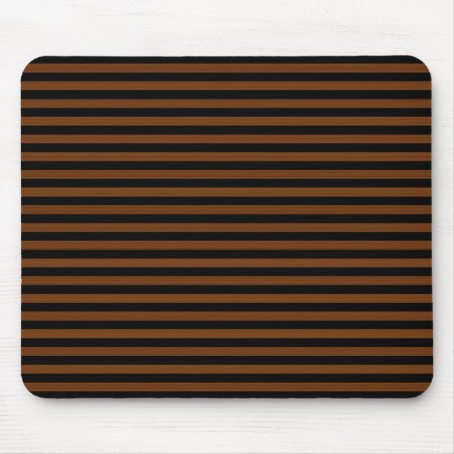 Mousepad Padrão sem costura de Black Stripes castanho (Frente)