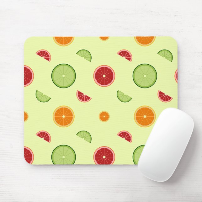 Mousepad Padrão Sem Costura de Fatias de Laranja (Com mouse)