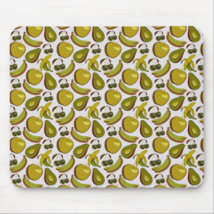 Mousepad Padrão sem costura de fruta tropical amarelo e bra