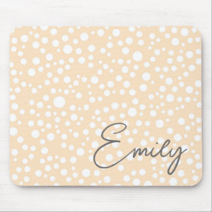 Mousepad Padrão simples branco pontilhado sobre fundo de pê