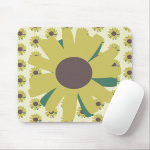 Mousepad Padrão Simples de Flor de Girassol Amarelo