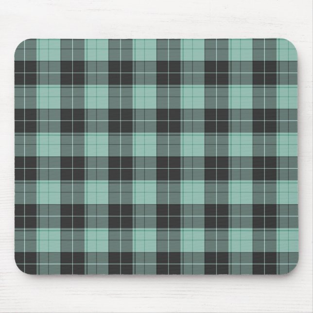 Mousepad Padrão simples de tartã em turquesa (Frente)