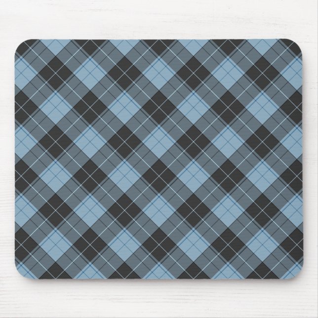 Mousepad Padrão simples de tartan em turquesa (Frente)
