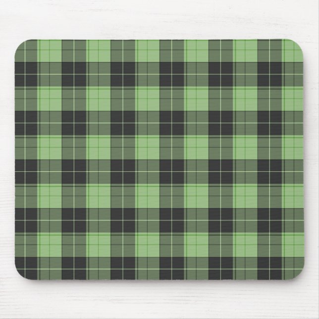 Mousepad Padrão simples de tartan em verde claro (Frente)