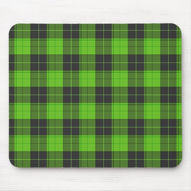 Mousepad Padrão simples de tartan em verde escuro (Frente)