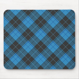 Mousepad Padrão Simples de Xadrez Escocês em Azul Escuro