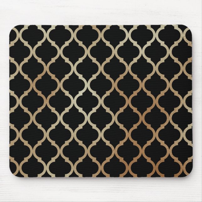 Mousepad Padrão Simples Elegante Moderno e Dourado marroqui (Frente)