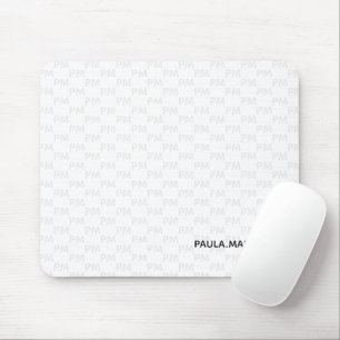 Mousepad Padrão Simples Moderno de Monograma de Cinza Branc