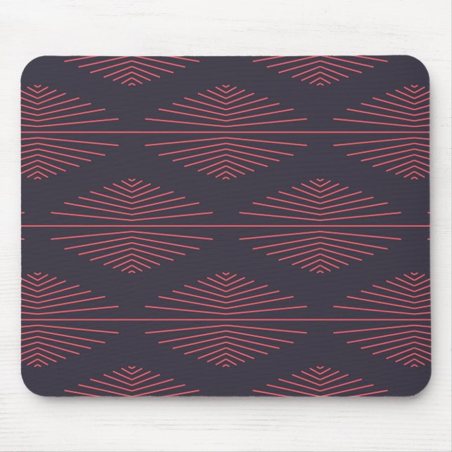 Mousepad Padrão simples, vermelho, tradicional com linhas (Frente)