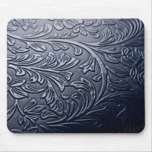Mousepad Padrão Sofisticado de Pétala de Rosa 3D Azul Escur
