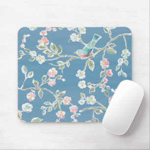 Mousepad Padrão Springtime - Aves e Flores