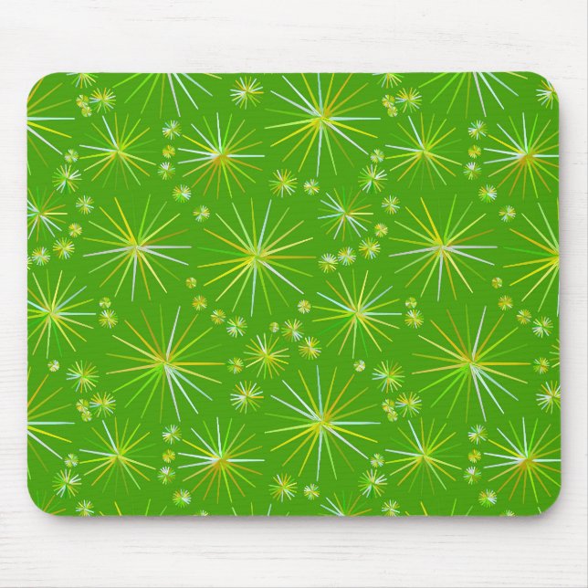 Mousepad Padrão Sputnik de meio século, Verde-Oliva (Frente)