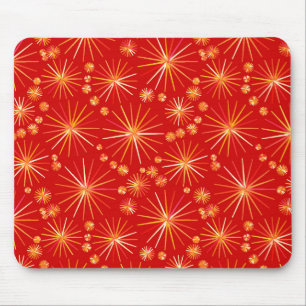 Mousepad Padrão Sputnik do meio século, Vermelho Profundo
