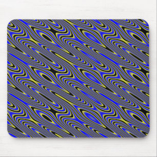 Mousepad padrão suave preto azul e amarelo