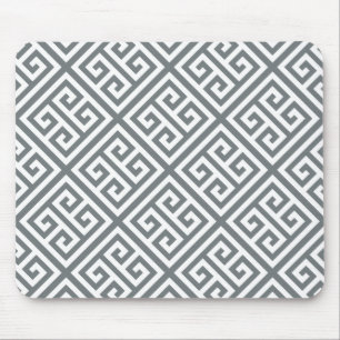 Mousepad Padrão T de chave grega do carvão branco Med gre