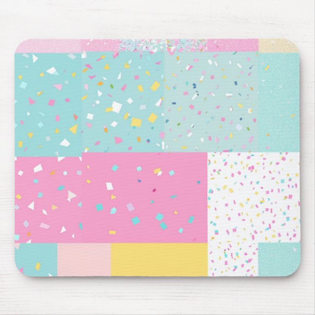 Mousepad Padrão Terrazzo pop Cute Patchwork (Frente)
