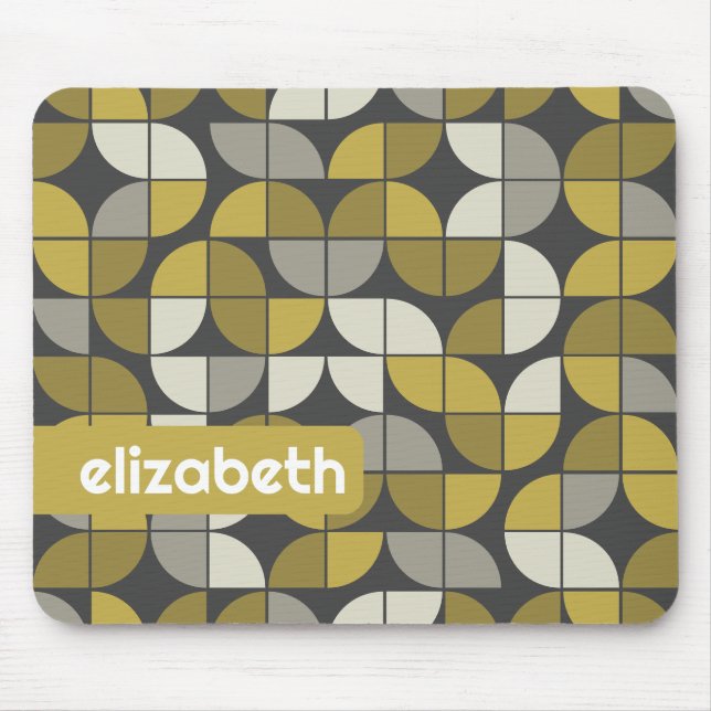 Mousepad Padrão Trendy MCM Half Moon com bloco dourado (Frente)