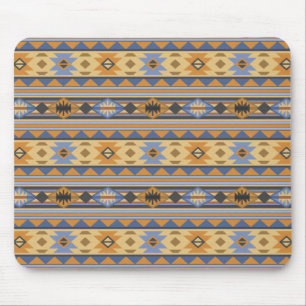 Mousepad Padrão Tribal da Cinza Azul Dourada do Sudoeste