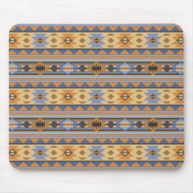 Mousepad Padrão Tribal da Cinza Azul Dourada do Sudoeste (Frente)