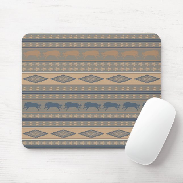 Mousepad Padrão Tribal Running Wolves (Com mouse)