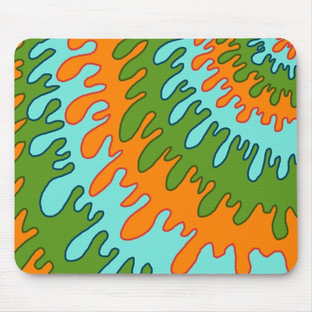 Mousepad Padrão Trippy Green Orange Liquid Stripe Y2K (Frente)