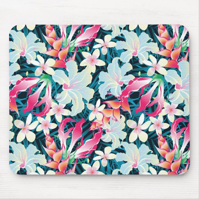 Mousepad Padrão tropical colorido (Frente)
