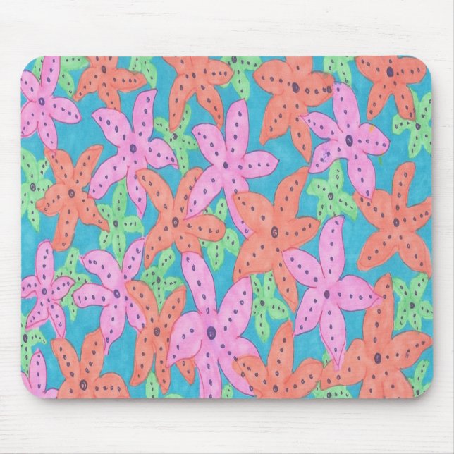 Mousepad Padrão Tropical de Starfish (Frente)