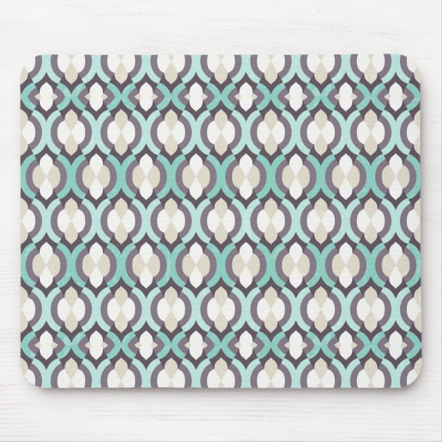 Mousepad Padrão Turquesa Marroquino (Frente)