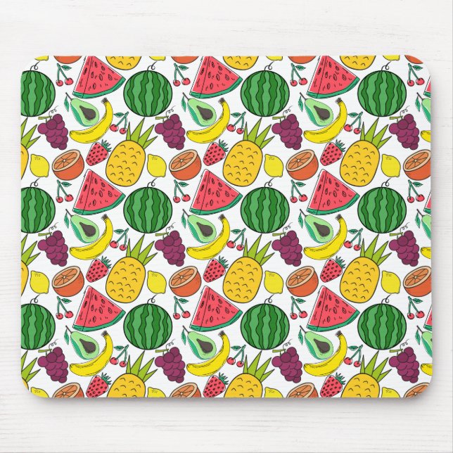 Mousepad padrão uniforme de fruta | padrão da superfície da (Frente)