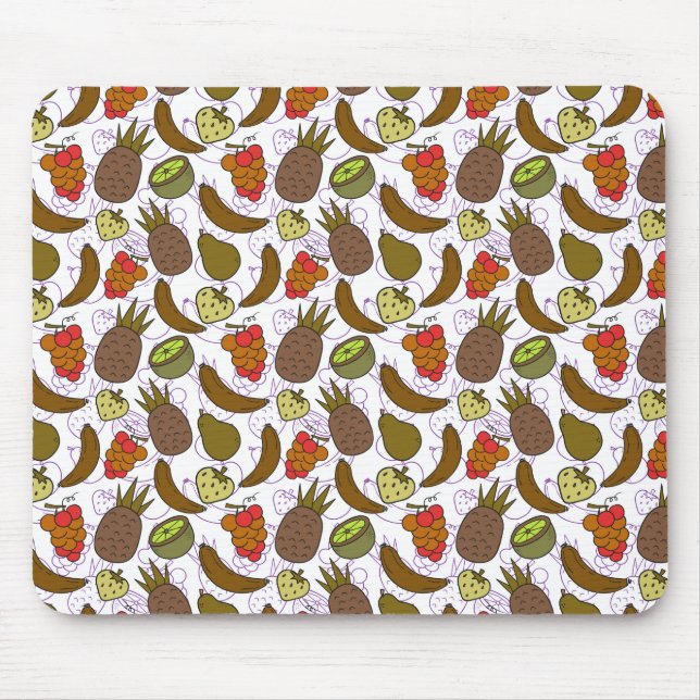 Mousepad padrão uniforme de fruta | Padrão da superfície da (Frente)