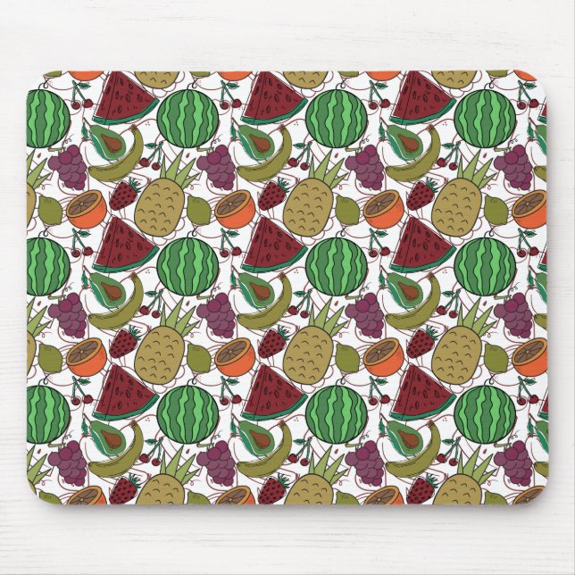Mousepad padrão uniforme de fruta | Padrão da superfície da (Frente)