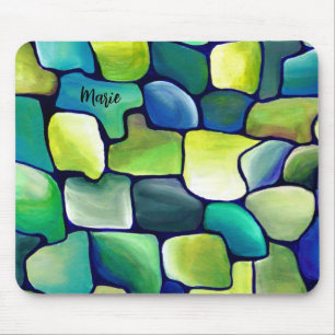 Mousepad Padrão Verde Contemporâneo do Emerald
