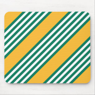 Mousepad Padrão verde e branco de cinco faixas com amarelo