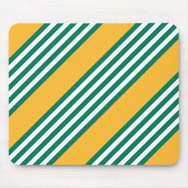 Mousepad Padrão verde e branco de cinco faixas com amarelo (Frente)