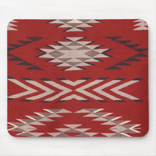 Mousepad Padrão Vermelho Indiano Nativo Americano do Sudoes (Frente)