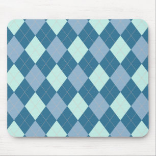 Mousepad Padrão Vintage Argyle Azul