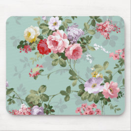 Mousepad Padrão Vintage Elegant Pink Rosa vermelha