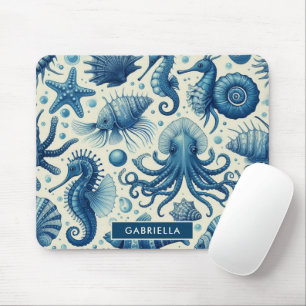 Mousepad Padrão Vintage Sealife