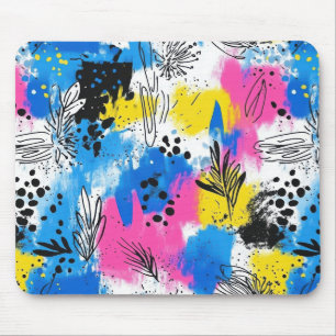 Mousepad Padrão Vintage Watercolor Floral Abstrato (15)