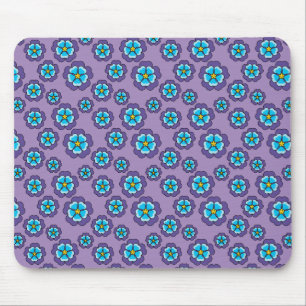 Mousepad Padrão Violet Blue Flowers
