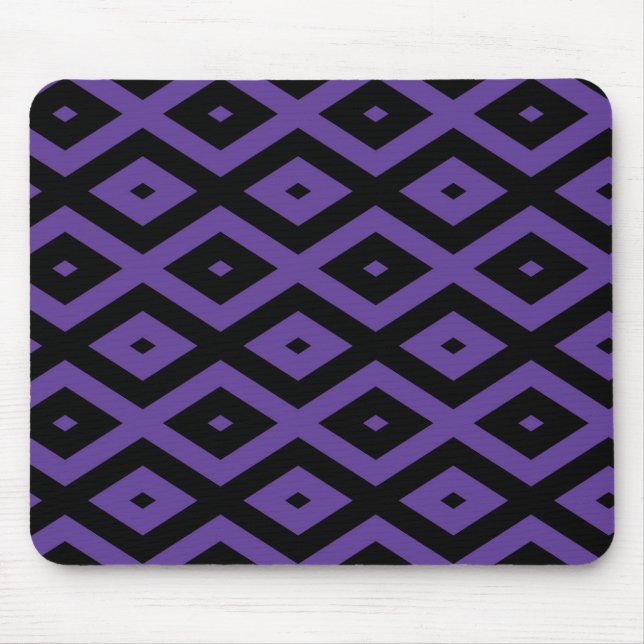 Mousepad Padrão violeta e diamante preto (Frente)
