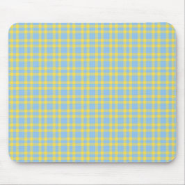 Mousepad Padrão Xadrez Azul Amarelo