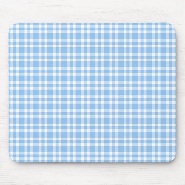 Mousepad Padrão Xadrez Azul Branco (Frente)