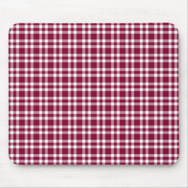 Mousepad Padrão Xadrez Branco Borgonha