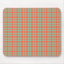 Mousepad Padrão Xadrez Coral Aquamarine
