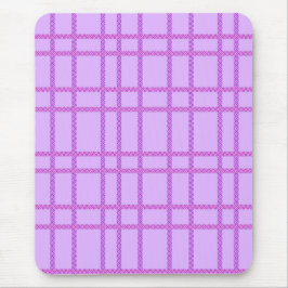 Mousepad Padrão xadrez de flores rosa e roxo
