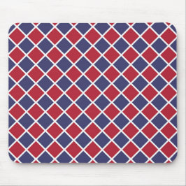 Mousepad Padrão Xadrez Diamante Arlequim Vermelho Azul Bran