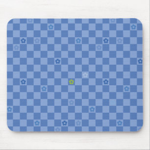 Mousepad Padrão Xadrez Flor No. 01 - Azul Claro