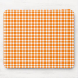 Mousepad Padrão Xadrez Laranja Branco